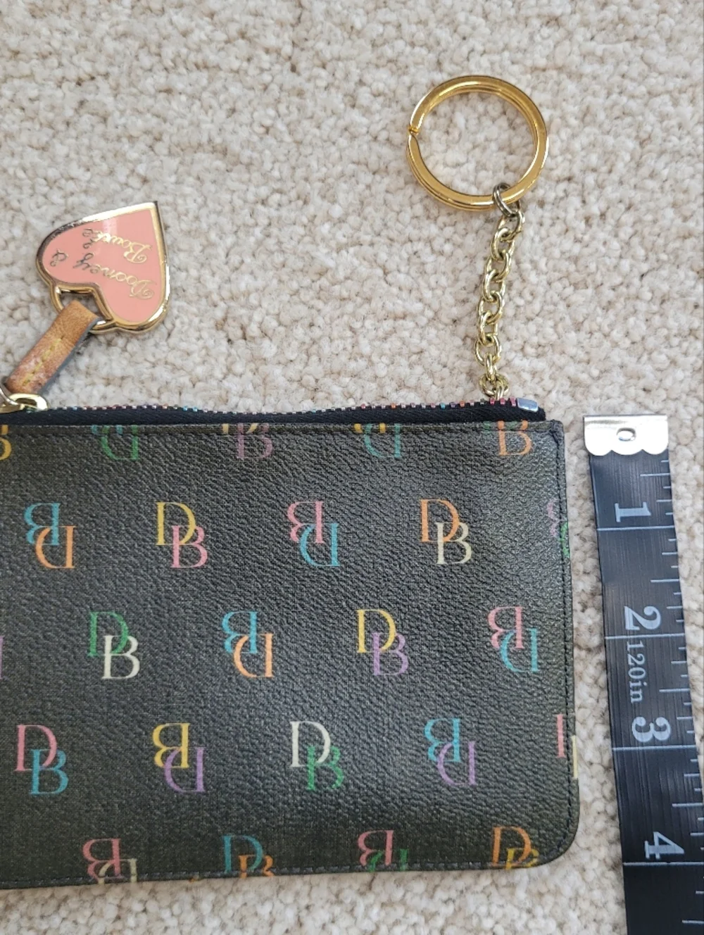 Dooney & Bourke Y2K Rainbow Monogram Satchel Coated Canvas Matching Wristlet - Picture 12 of 14